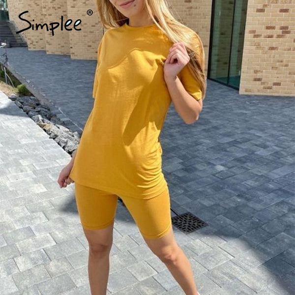 Simplee Casual solid outfits women's two piece suit