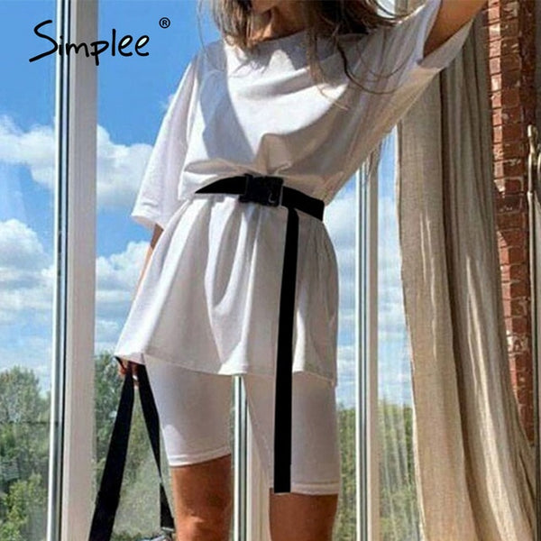 Simplee Casual solid outfits women's two piece suit